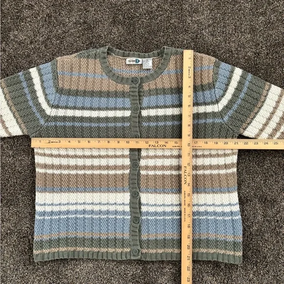 PAUL HARRIS DESIGN Cotton Ramie -size L -VINTAGE Cardigan -FITS LIKE MEDIUM - Picture 3 of 6